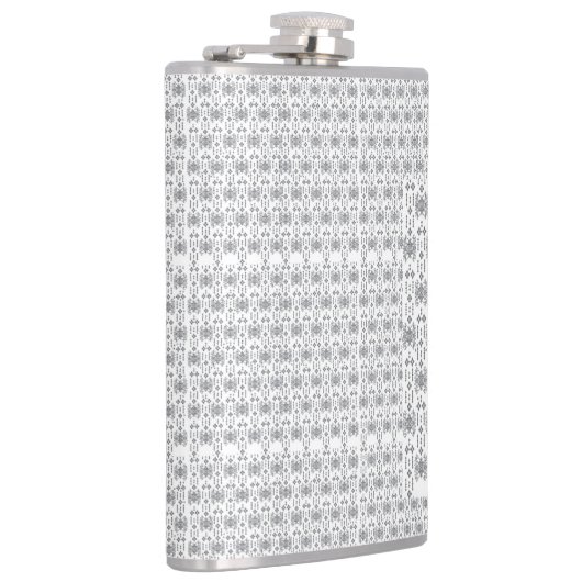 Schwarz-Weiß-Muster mit weißem Hintergrund Flachmann (Rechts)