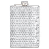 Schwarz-Weiß-Muster mit weißem Hintergrund Flachmann (Vorderseite)