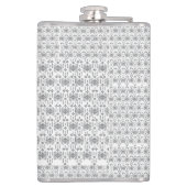 Schwarz-Weiß-Muster mit weißem Hintergrund Flachmann (Rückseite)