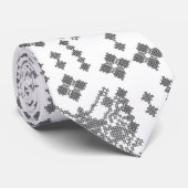 Schwarz-Weiß-Muster mit weißem Hintergrund Krawatte (Gerollt)
