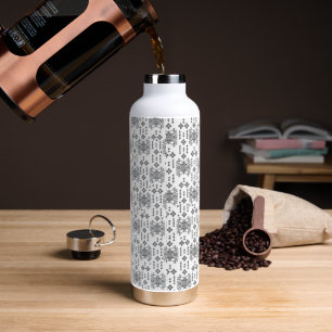 Schwarz-Weiß-Muster mit weißem Hintergrund Trinkflasche