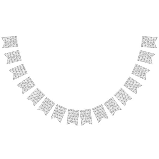 Schwarz-Weiß-Muster mit weißem Hintergrund Wimpelkette (Alle)