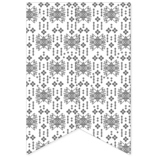 Schwarz-Weiß-Muster mit weißem Hintergrund Wimpelkette (Erste Fahne)