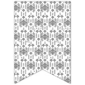 Schwarz-Weiß-Muster mit weißem Hintergrund Wimpelkette (Dritte Fahne)