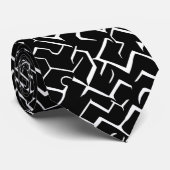 Schwarz-Weiß-Muster | Moderne Gotik Krawatte (Gerollt)
