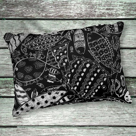 Schwarz-Weiß-Muster Moderne Kunst Dekokissen