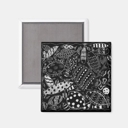 Schwarz-Weiß-Muster Moderne Kunst Magnet (Vorderseite/Rückseite)