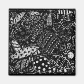 Schwarz-Weiß-Muster Moderne Kunst Magnet (Vorne)