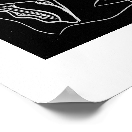 Schwarz-Weiß-Muster Moderne Kunst Print Poster (Ecke)