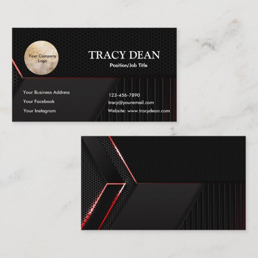 Schwarz-Weiß-Muster Modernes Beruflich Visitenkarte (Vorne/Hinten)
