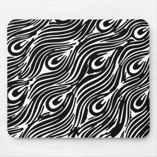 Schwarz-Weiß-Muster Mousepad (Vorne)