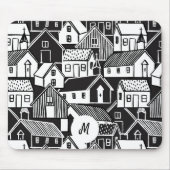 Schwarz-Weiß-Muster Mousepad (Vorne)