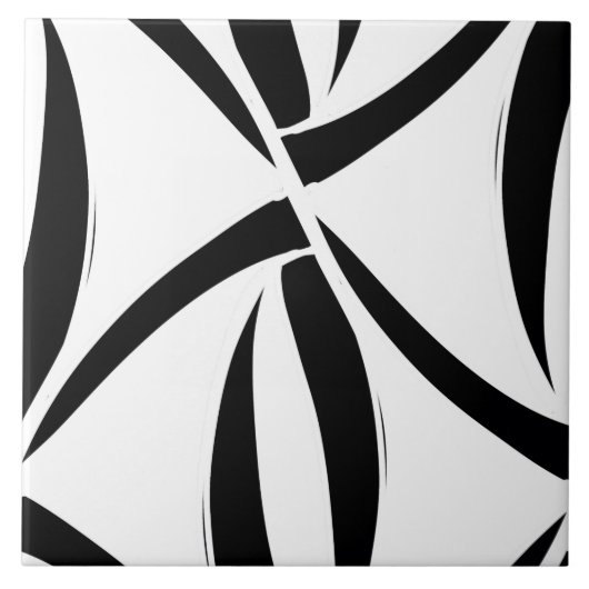 Schwarz-Weiß-Muster nahtlos dekorative Fliesen (Vorderseite)