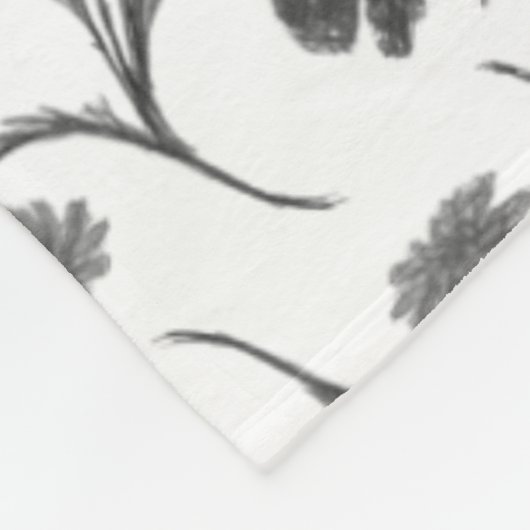 Schwarz-Weiß-Muster - Name und Monogramm Fleecedecke (Ecke)