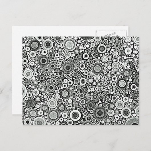 Schwarz-Weiß-Muster | Neue Adresskarte Ankündigungspostkarte (Vorne/Hinten)