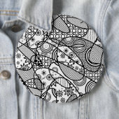 Schwarz-Weiß-Muster-Patchwork 01 Button (Beispiel)