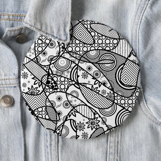 Schwarz-Weiß-Muster-Patchwork 01 Button (Beispiel)
