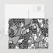 Schwarz-Weiß-Muster-Patchwork 03 Postkarte (Vorne/Hinten)