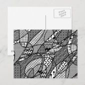 Schwarz-Weiß-Muster-Patchwork 05 Postkarte (Vorne/Hinten)