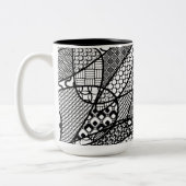 Schwarz-Weiß-Muster-Patchwork 05 Zweifarbige Tasse (Links)