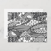 Schwarz-Weiß-Muster-Patchwork 06 Postkarte (Vorne/Hinten)