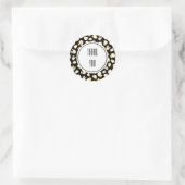 Schwarz-Weiß-Muster Personalisiert Runder Aufkleber (Tasche)