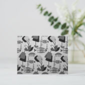 Schwarz-Weiß-Muster-Postkarte Postkarte (Stehend Vorderseite)