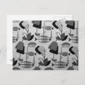 Schwarz-Weiß-Muster-Postkarte Postkarte (Vorne/Hinten)