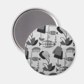 Schwarz-Weiß-Muster-Rundmagazin Magnet (Vorderseite/Rückseite)