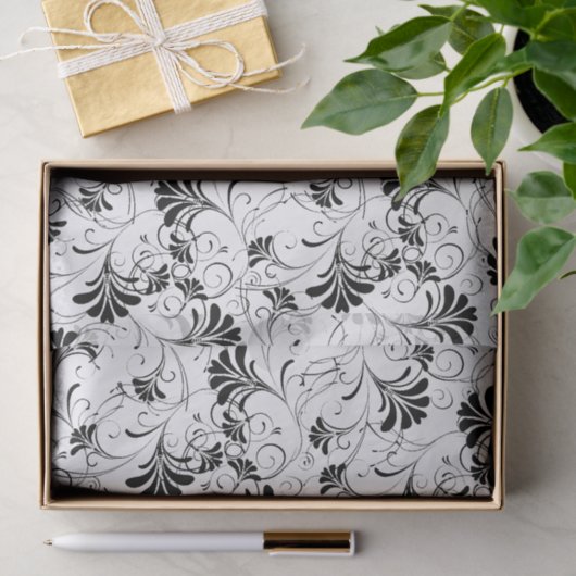 Schwarz-Weiß-Muster Seidenpapier (Geschenk)