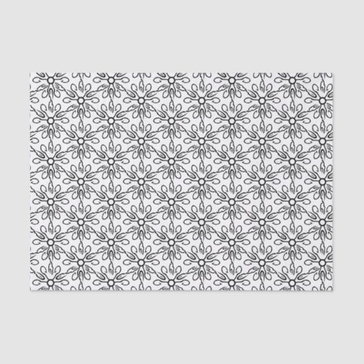 Schwarz-Weiß-Muster Seidenpapier (Vorderseite)