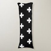 Schwarz-Weiß-Muster Seitenschläferkissen (Vorderseite Vertikal)