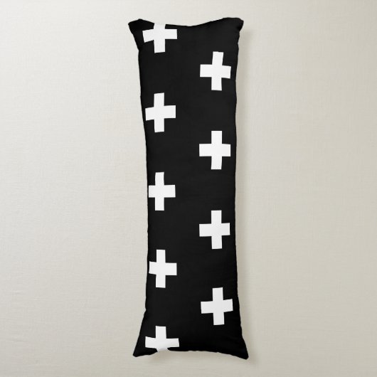 Schwarz-Weiß-Muster Seitenschläferkissen (Vorderseite Vertikal)