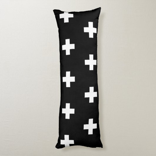 Schwarz-Weiß-Muster Seitenschläferkissen (Rückseite (Vertikal))