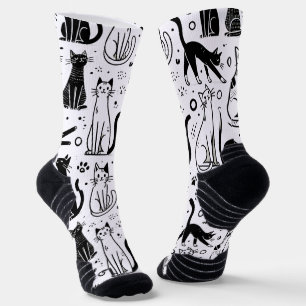 Schwarz-Weiß-Muster-Socken - Stilvoll Socken