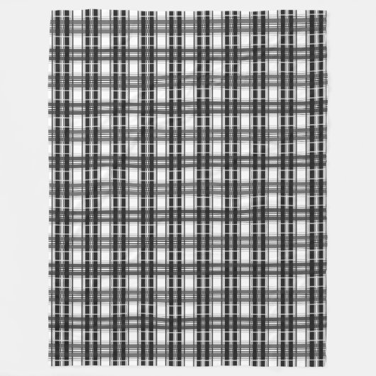 Schwarz-Weiß-Muster Tartan-Geometrie überprüft Fleecedecke (Vorderseite)