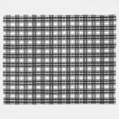Schwarz-Weiß-Muster Tartan-Geometrie überprüft Fleecedecke (Vorderseite (Horizontal))