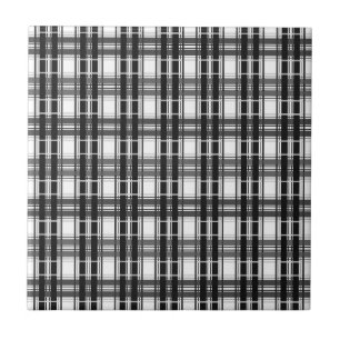 Schwarz-Weiß-Muster Tartan-Geometrie überprüft Fliese