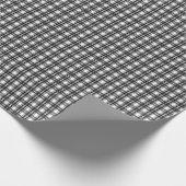 Schwarz-Weiß-Muster Tartan-Geometrie überprüft Geschenkpapier (Ecke)