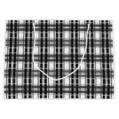 Schwarz-Weiß-Muster Tartan-Geometrie überprüft Große Geschenktüte (Vorderseite)