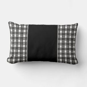 Schwarz-Weiß-Muster Tartan-Geometrie überprüft Lendenkissen
