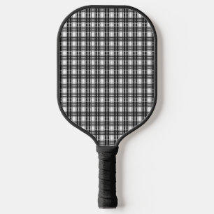 Schwarz-Weiß-Muster Tartan-Geometrie überprüft Pickleball Schläger