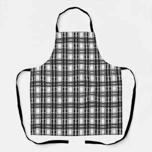 Schwarz-Weiß-Muster Tartan-Geometrie überprüft Schürze
