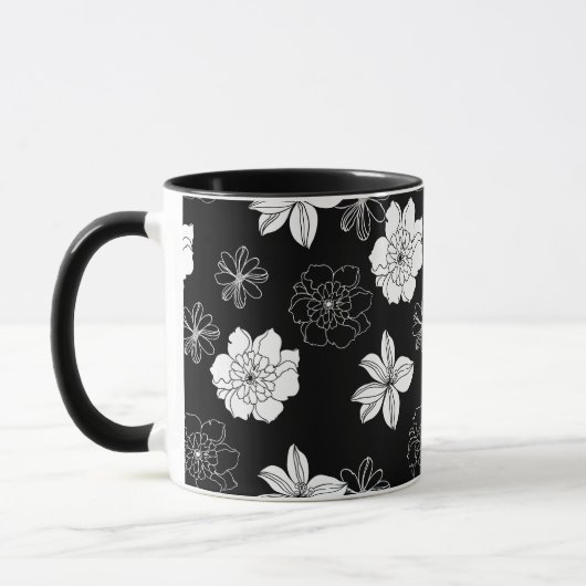 Schwarz-Weiß-Muster Tasse (Links)