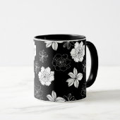 Schwarz-Weiß-Muster Tasse (VorderseiteRechts)