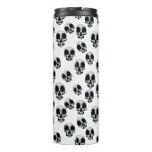 Schwarz-Weiß-Muster-Thermotumbler Thermosbecher (Rückseite)