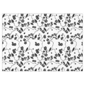 Schwarz-Weiß-Muster Vögel auf Kirschblüten Tischdecke (Vorderseite (Horizontal))