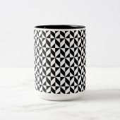 Schwarz-Weiß-Muster Zweifarbige Tasse (Mittel)