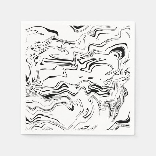 Schwarz-Weiß-Musterpapier Napkins Serviette (Vorderseite)