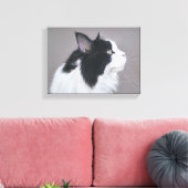 Schwarz-Weiß-Mutterfarben-Katze Leinwanddruck (Insitu (Wohnzimmer))